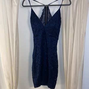 Navy blue homecoming dress. Size M. Fits like US size 4.